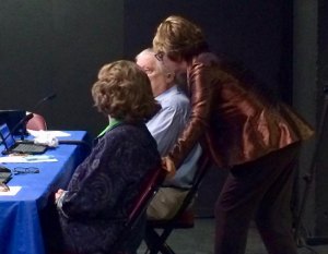 RIOC Builds Affordability Into Southtowns 8 & 9 Plans RIOC President/CEO Susan Rosenthal chats with Board Members Smith and Kraut before the meeting.
